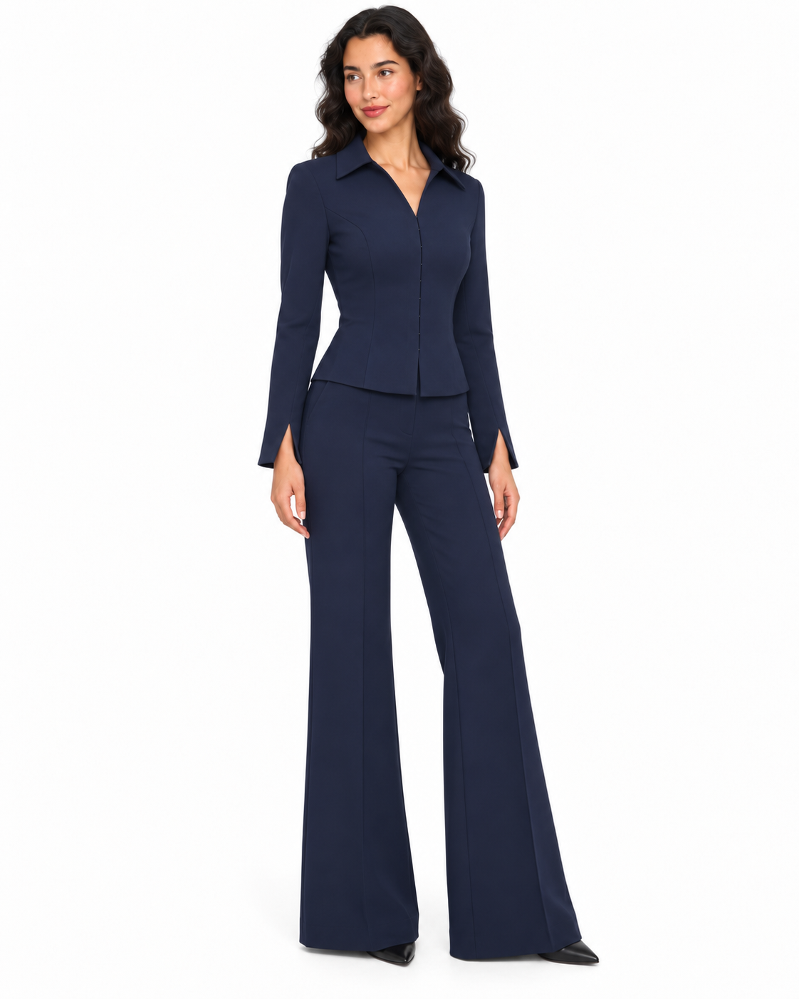 Noelle Navy Peplum Set