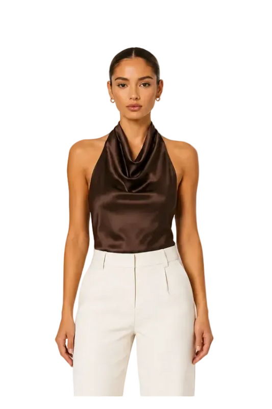 Elodie Satin Halter Top