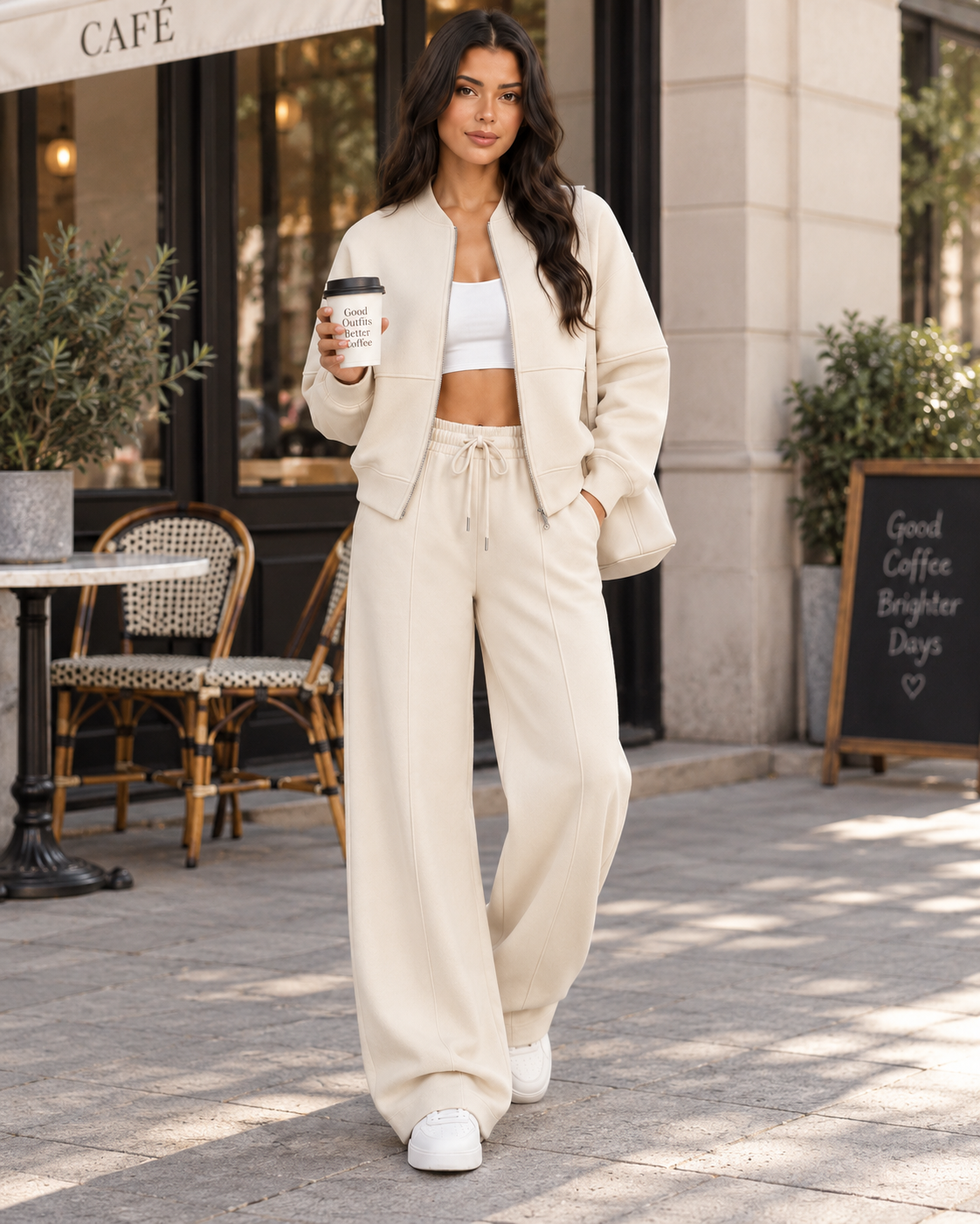 Blair Zip-Up Wide-Leg Set