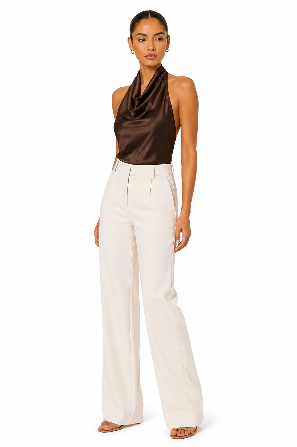 Elodie Satin Halter Top