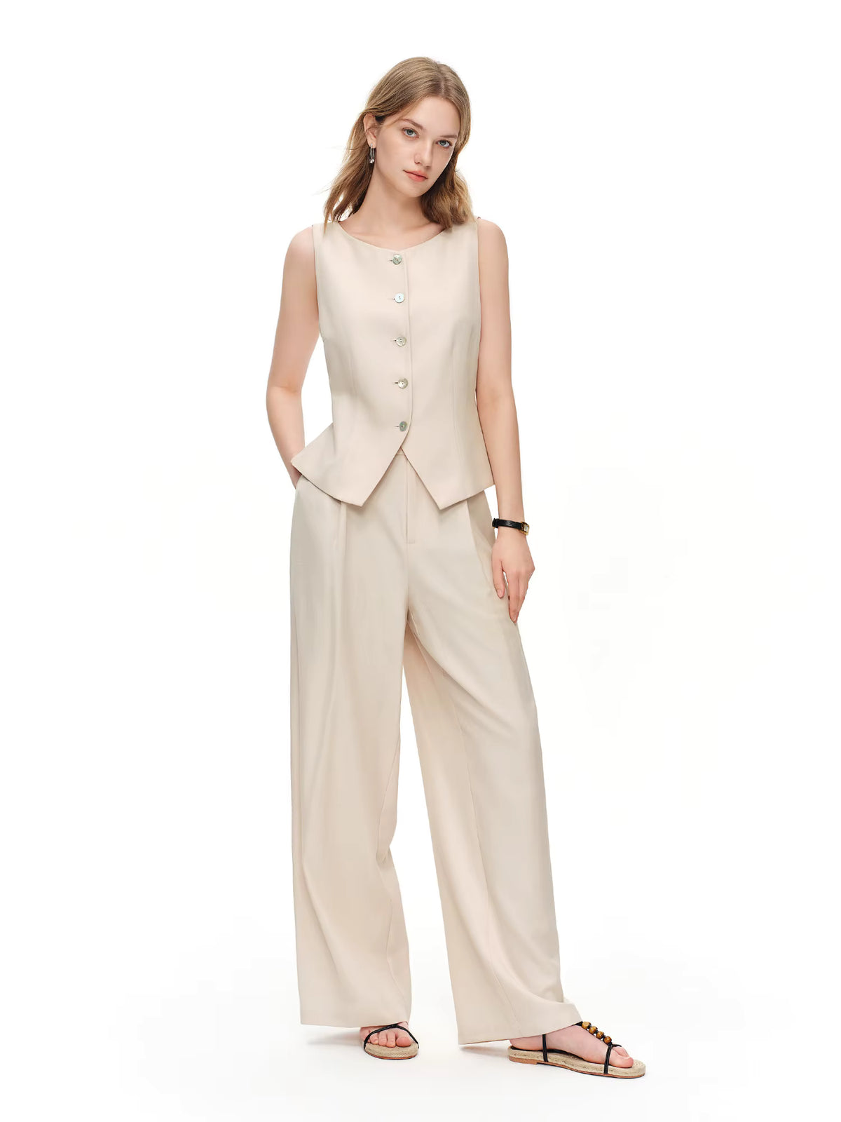 Avery Ivory Tailored Vest Set
